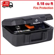 Fireproof Sentry Box Key Lock Important Document Money Safety Storage Chest Box