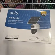 eufy - eufyCam S4 Triple Lens Wireless Solar Security Camera with 360° View, ...