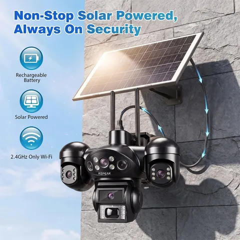 Camaras De Seguridad Para Exterior Solar WIFI Inalambrica Con Vision Nocturna US