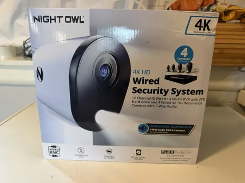 Night Owl 12-Channel 4-Camera Wired 4K 2TB DVR Security System White