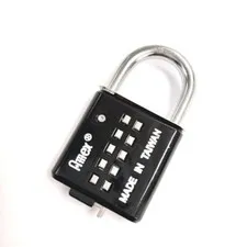 10 Digit Push Button Combination Padlock Size 40mm 10 Buttons Black AMEX