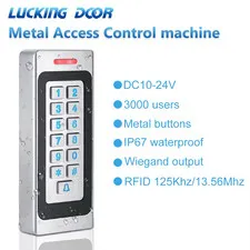 Standalone Access Control Keypad IP67 Waterproof for Outdoor DC 10-24V 125Khz/13