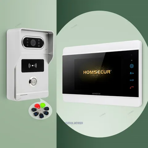HOMSECUR 7" HD Video Door Phone Call Intercom Card Entry Door Unlock Card Access
