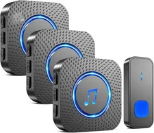 Wireless Doorbell Wireless Home Outdoor Indoor 400m 55 Ringtones 3 Receivers