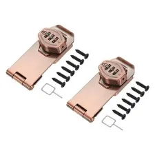 Keyless Cabinet Combination Lock 4" 2Pcs 3-Digit Password Hasp Lock Bronze