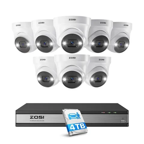 ZOSI 16CH 5MP PoE 4TB NVR Security Outdoor CCTV Camera System Color Night Vision