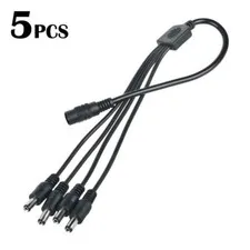 5PCS CCTV Security Camera 2.1mm 1 to 4 Port Power Splitter Cable Pigtails 12V DC