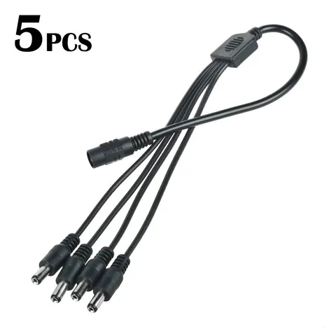 5PCS CCTV Security Camera 2.1mm 1 to 4 Port Power Splitter Cable Pigtails 12V DC