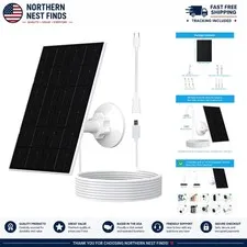 4W Waterproof Solar Panel for Security Cameras - USB/USB-C Charger with 9.8ft...