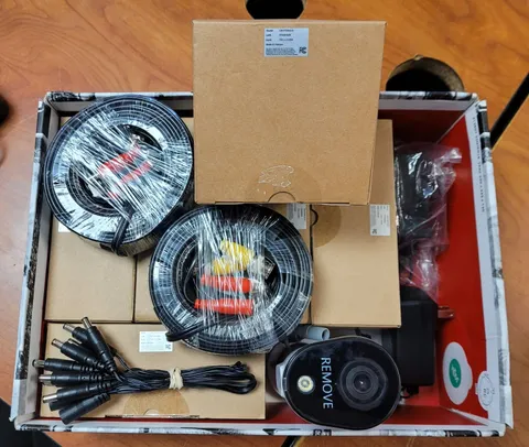 5 Night Owl CM-FTD4LS-B-V2 2K Cameras, 1 CM-FTD8LS-D 4K Camera, AC Adapters