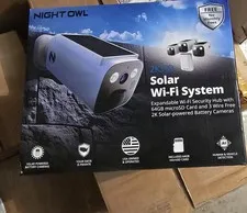 Night Owl8-Channel 2K 64GB Hub Recorder Security System with 3-Battery Solar