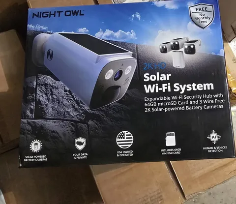 Night Owl8-Channel 2K 64GB Hub Recorder Security System with 3-Battery Solar