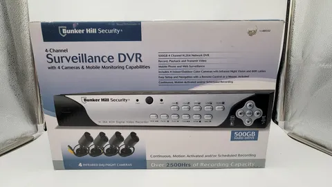 Bunker Hill Security 68332 4CH H.264 Surveillance DVR 500GB 4 Cameras Black