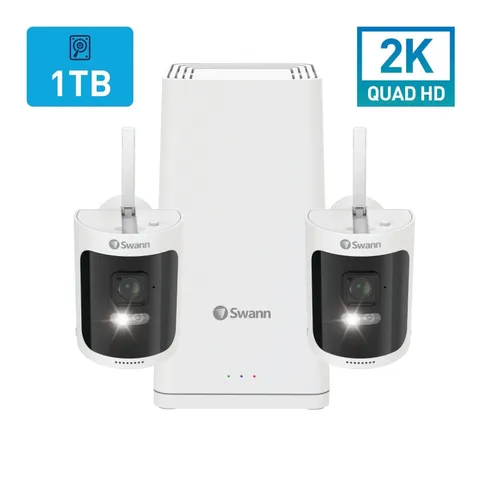 Swann NVK-650KH2 CCTV Kit 8 Channel 1TB NVR 2x Quad HD WiFi Rechargeable Cameras