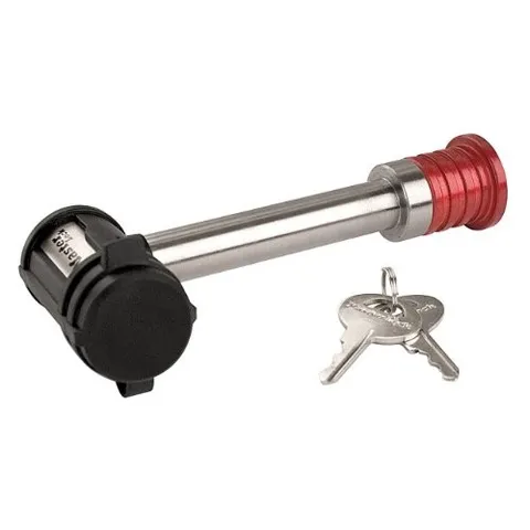 Master Lock Receiver Lock, Stainless Steel 3.5" Silver and Red Stainless steel