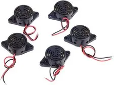 5Pcs SFM-27 DC 3-24V Electronic Buzzer Alarm Sounder Continuous Sound Black 