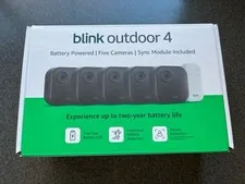Blink Outdoor 4, 5-Pack Security Camera System Battery Powered 1080p HD. NEW
