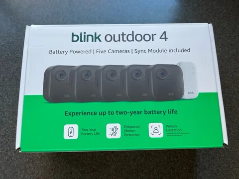 Blink Outdoor 4, 5-Pack Security Camera System Battery Powered 1080p HD. NEW