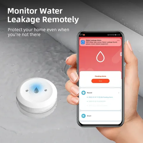 Zigbee Water Leak Sensor for Tuya Smart Homes Flood Safety Alarm Water Leak Imme