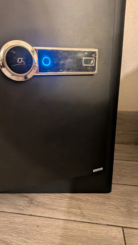 TIGERKING Large Black Electronic Safe, Metal Matte, Adjustable Shelves