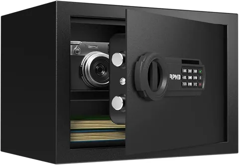Digital Keypad Safe Box - Steel Alloy Lock Box for Home, Office & Jewelry Storag
