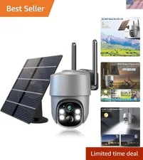 Solar-Powered 4G LTE Security Camera with 360° Pan & Tilt - 2K Night Vision