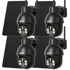 ANRAN Wireless Security Camera System 3MP Pan Tilt Outdoor Solar Battery Powered