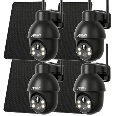 ANRAN Wireless Security Camera System 3MP Pan Tilt Outdoor Solar Battery Powered