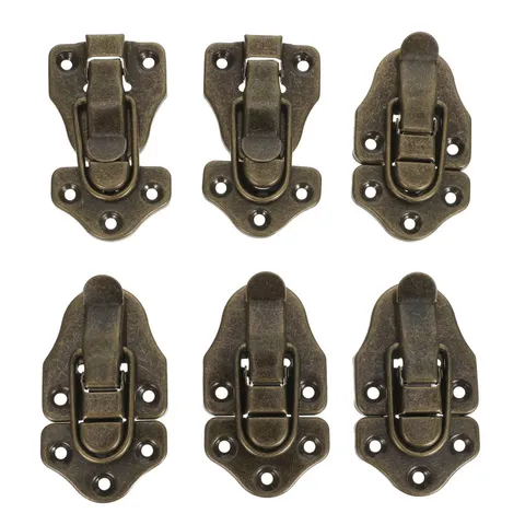 6Pcs Wood Box Toggle Latch Hasps for Toolboxes Metal Hardware for Secure Locking