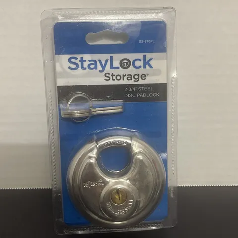 Polished 2 3/4" Stainless Steel Disc Padlock 70mm StayLock Storage Defense