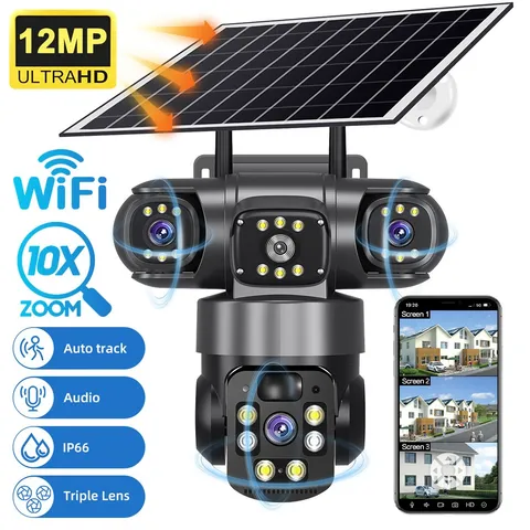 Camara De Seguridad Solar Inalambricas Para Exterior Con Vision Nocturna y Audio