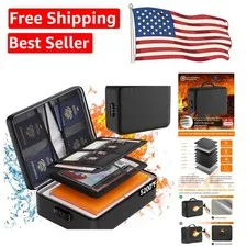 Portable 5200°F Fireproof Document Organizer with Lock - Ideal for Home & Travel