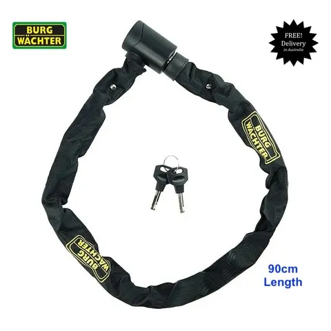 Burg Wachter  6mm x 90cm Hardened Square Link Chain Key Lock