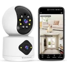 VSTARCAM 2K+2K Cameras Home Security Indoor, Dual Cameras, 360° Pan-Tilt, Color