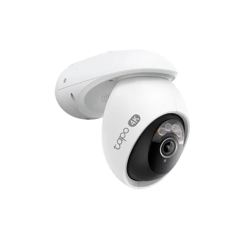 Tapo 4K 8MP Wired Pan/Tilt Outdoor Security Camera, Free Person/Vehicle White
