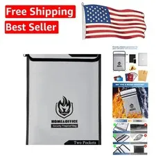Durable 15''x11'' Fireproof & Water-Resistant Document Bag for Ultimate Security