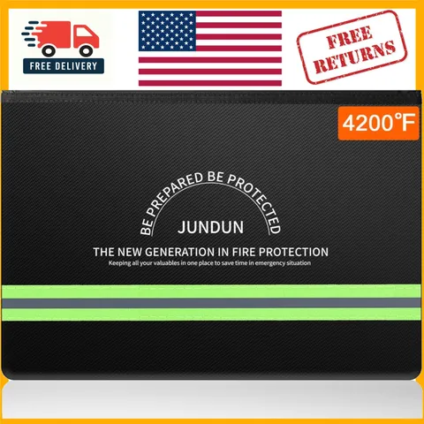 Secure & Stylish Fireproof Money Bag, 10.6''x6.7'' - Waterproof & Easy to Carry