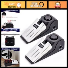 120DB Door Stop Alarm - Security Door Stopper Wedge for Home & Travel (2 Pack)