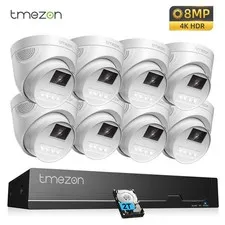 8CH PoE NVR H.265+ Home IP Camera System  Full HD AI Detection IP66 Night Vision