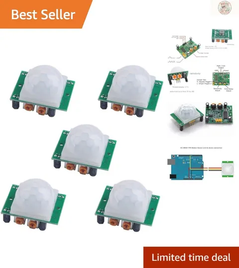 5pcs HC-SR501 PIR Infrared Motion Sensors for Arduino & Raspberry Pi Projects