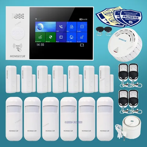 HOMSECUR Wireless WIFI 4G LCD Home Security Alarm System+6*PIR+Door Sensor