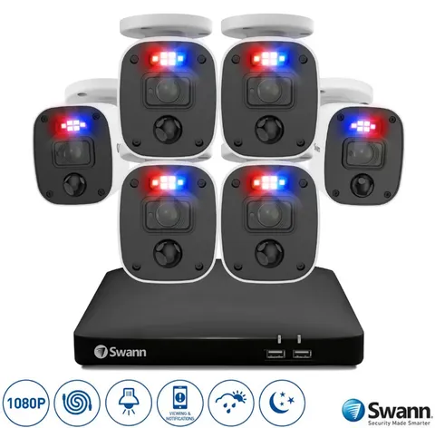 Swann DVR 8-4680 8 Channel 2TB 6 x 1080MQB Audio Cam CCTV Enforcer Kit 846806MQB