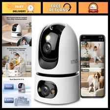 6MP Indoor Security Camera - Dual-Lens 360° Baby & Pet Monitor, Night Vision, Mo