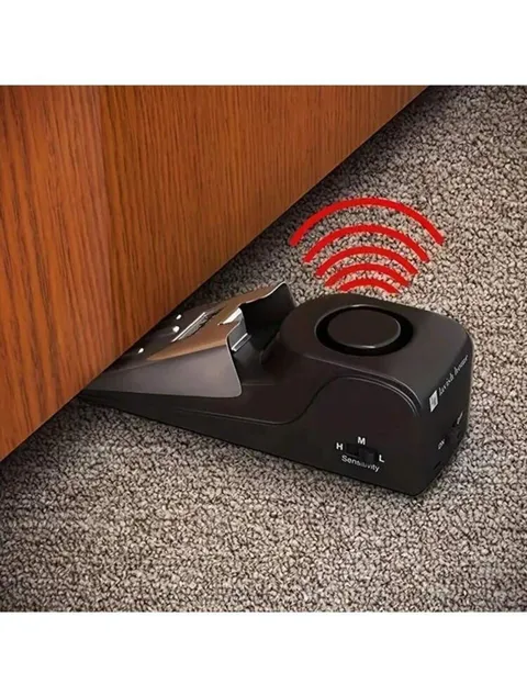 1pc Door Stop Alarm with 120DB Siren Door Stop for Home & Travel 9v Battery Inc