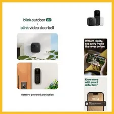 Blink Outdoor 2K+ and – battery life, smart detection, Sync Module Core – 1 + (B