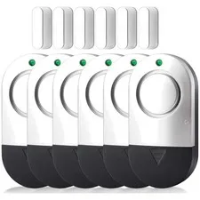 Easy Installation Door Alarm - 6 Pack Ultra-Slim Design