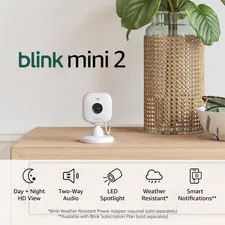 Blink Mini 2 — Home Security & Pet Camera with HD Video, Color Night View, Motio