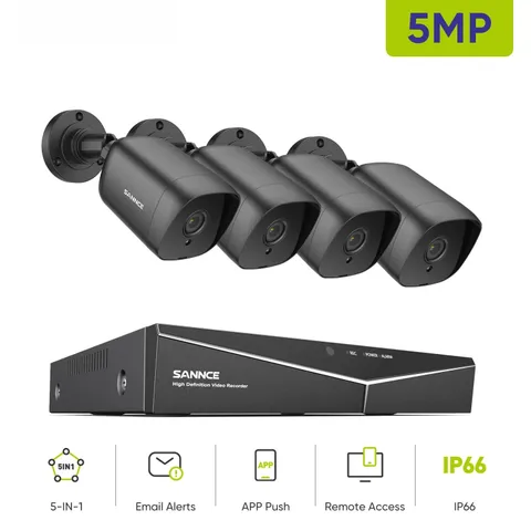 8CH Home Security CCTV System H.265+ 8CH DVR 4PCS 5MP Night Vision Surveillance