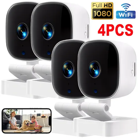 4 Camara De Seguridad HD IP 360 Wifi Inalambrica Para Casa Con Microfono y Audio