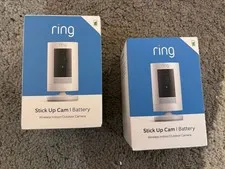 2 Unopened Ring Stick Up Cam Battery HD Security Camera with two-way talk
